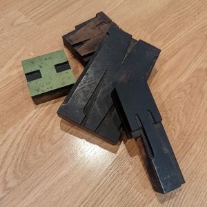 FINAL PRICE Four Vintage Wooden Letterpress Letter Blocks Artsy Crafty Decor